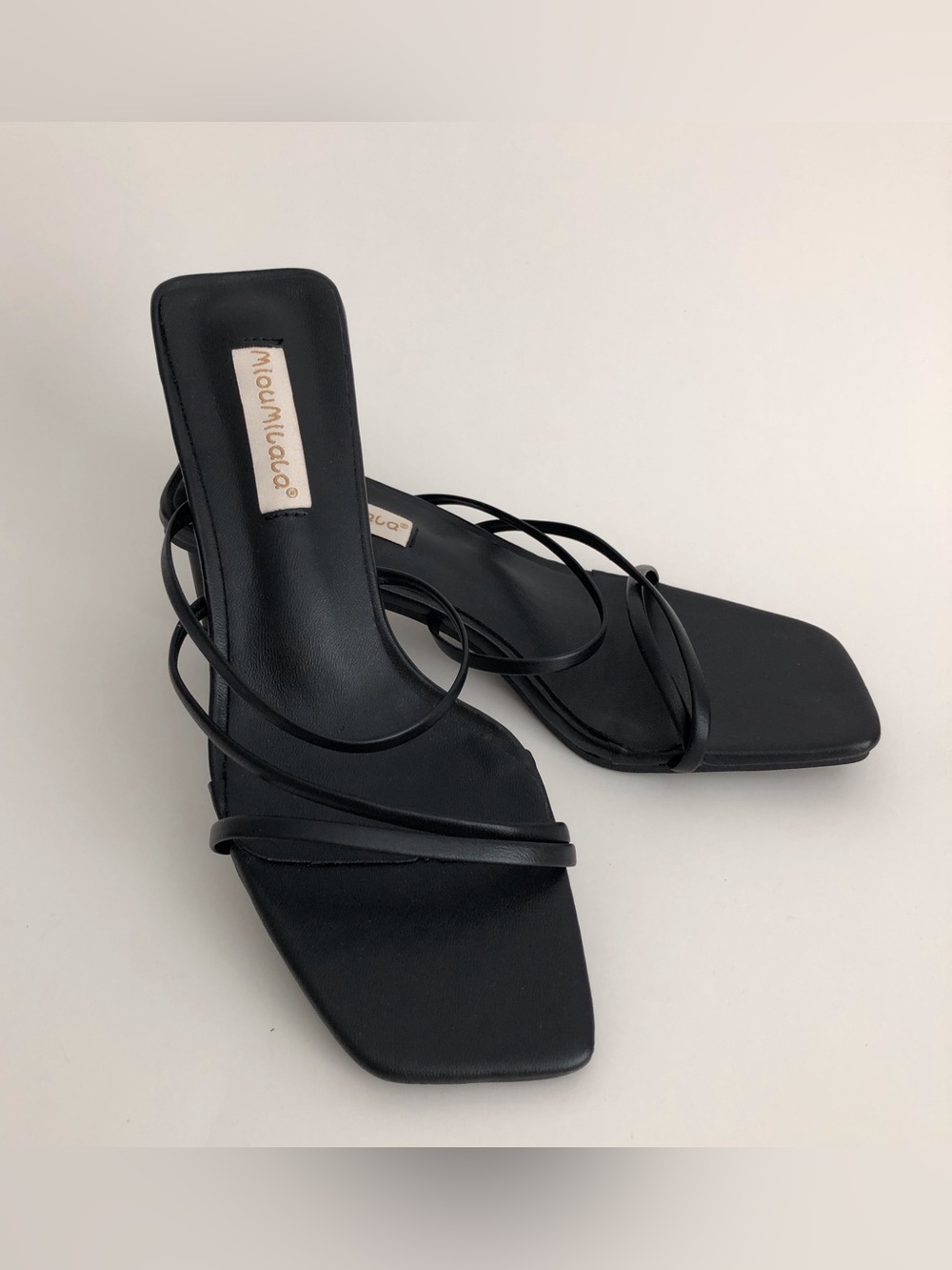Block Heel Strappy Square-Toe Sandals